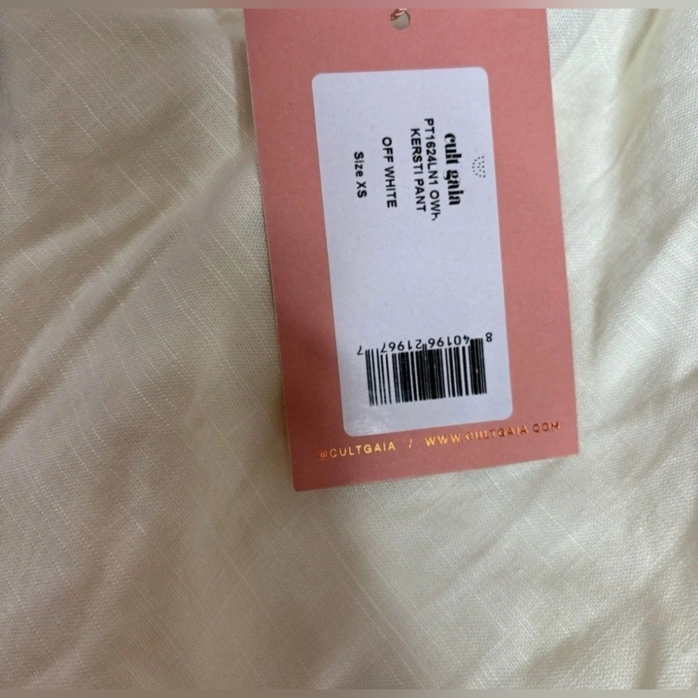 Cult Gaia Kersti Pant Off White linen blend Lightweight Pants high rise NWT XS - Picture 5 of 8